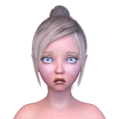 Bir kadının yüzünün 3 boyutlu görüntüsü.