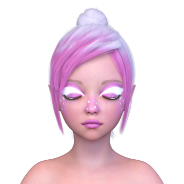 Bir kadının yüzünün 3 boyutlu görüntüsü.