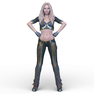 bir kadın savaşçı 3D render