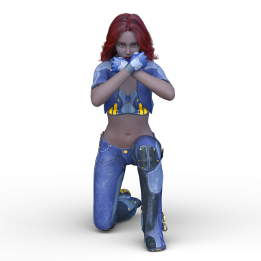 bir kadın savaşçı 3D render