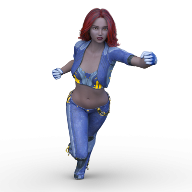 bir kadın savaşçı 3D render