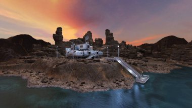 Gezegen keşif üssünün 3D görüntülemesi