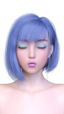 Bir kadının yüzünün 3 boyutlu görüntüsü.