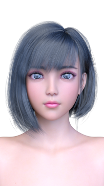 Bir kadının yüzünün 3 boyutlu görüntüsü.