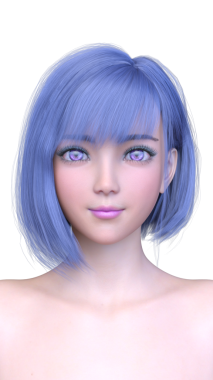 Bir kadının yüzünün 3 boyutlu görüntüsü.