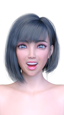 Bir kadının yüzünün 3 boyutlu görüntüsü.