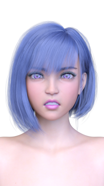 Bir kadının yüzünün 3 boyutlu görüntüsü.