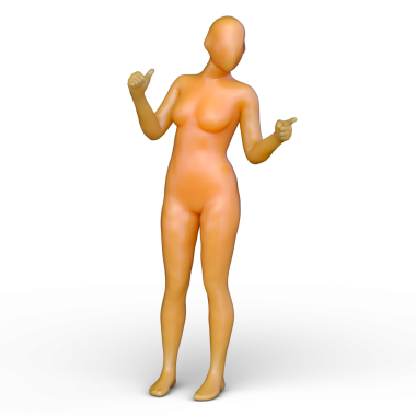 Poz veren bir kadının 3B görüntüsü