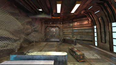 İçerideki uzay aracının 3B görüntülemesi