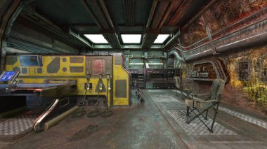 İçerideki uzay aracının 3B görüntülemesi