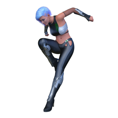 bir kadın savaşçı 3D render