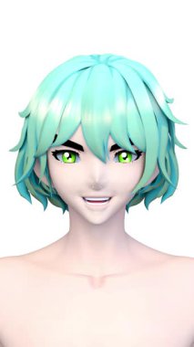 Bir adamın yüzünün 3 boyutlu görüntüsü.