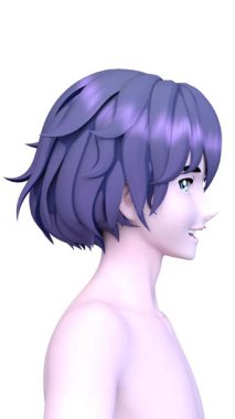 Bir adamın yüzünün 3 boyutlu görüntüsü.