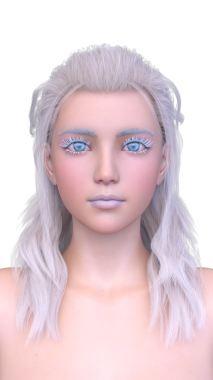 Bir kadının yüzünün 3 boyutlu görüntüsü.