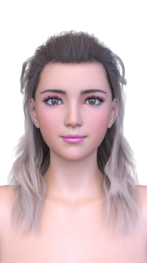 Bir kadının yüzünün 3 boyutlu görüntüsü.