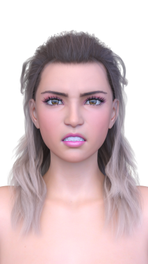 Bir kadının yüzünün 3 boyutlu görüntüsü.