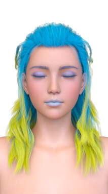 Bir kadının yüzünün 3 boyutlu görüntüsü.