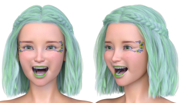 Bir kadının yüzünün 3 boyutlu görüntüsü.