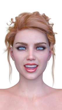 Bir kadının yüzünün 3 boyutlu görüntüsü.