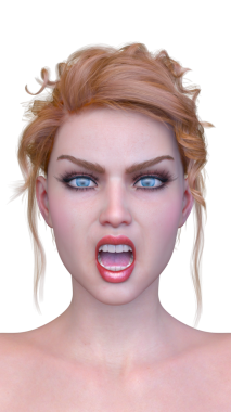 Bir kadının yüzünün 3 boyutlu görüntüsü.