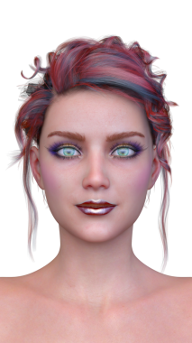 Bir kadının yüzünün 3 boyutlu görüntüsü.