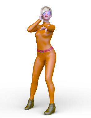 Bir siber kadının 3 boyutlu canlandırması