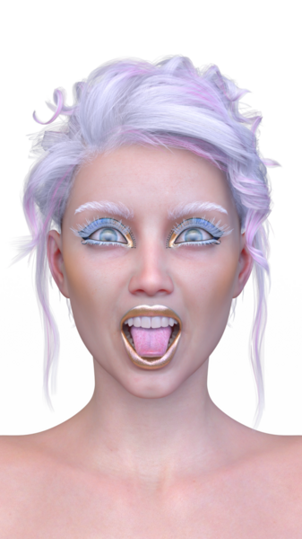 Bir kadının yüzünün 3 boyutlu görüntüsü.