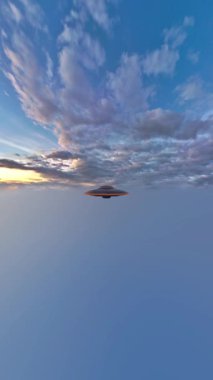UFO ve ufkun 3D görüntülemesi