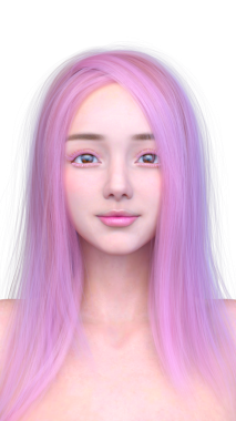 Bir kadının yüzünün 3 boyutlu görüntüsü.