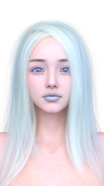 Bir kadının yüzünün 3 boyutlu görüntüsü.