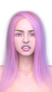 Bir kadının yüzünün 3 boyutlu görüntüsü.