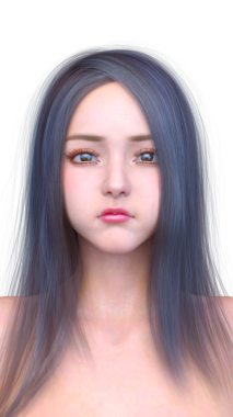 Bir kadının yüzünün 3 boyutlu görüntüsü.