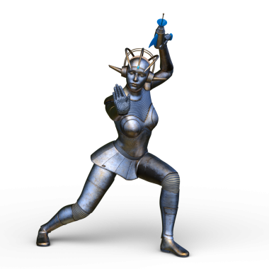 Dişi bir sayborgun 3D canlandırması