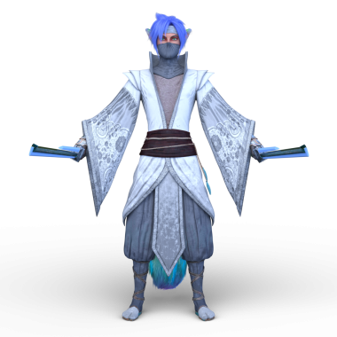 Genç bir tilki eskrimcisinin 3 boyutlu tasviri