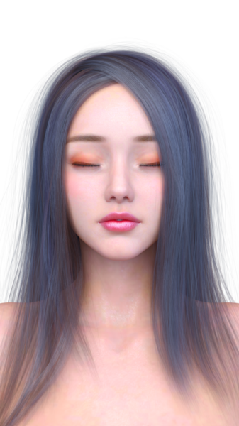 Bir kadının yüzünün 3 boyutlu görüntüsü.