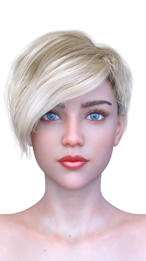 Bir kadının yüzünün 3 boyutlu görüntüsü.