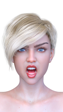 Bir kadının yüzünün 3 boyutlu görüntüsü.