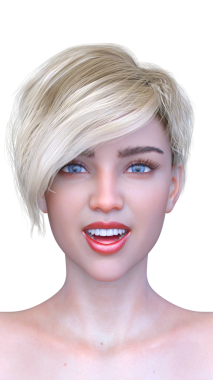 Bir kadının yüzünün 3 boyutlu görüntüsü.