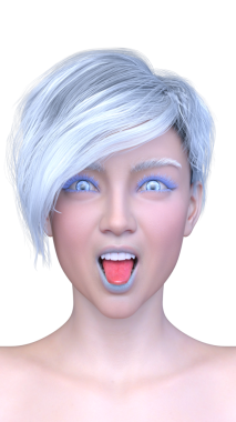 Bir kadının yüzünün 3 boyutlu görüntüsü.