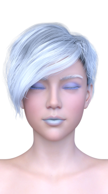 Bir kadının yüzünün 3 boyutlu görüntüsü.