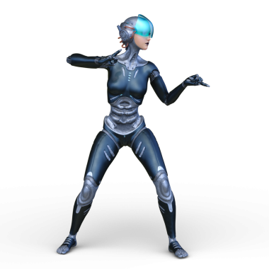 Dişi bir sayborgun 3D canlandırması