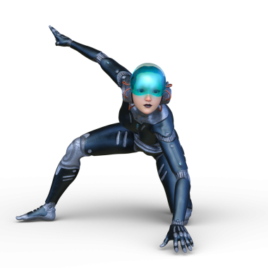 Dişi bir sayborgun 3D canlandırması