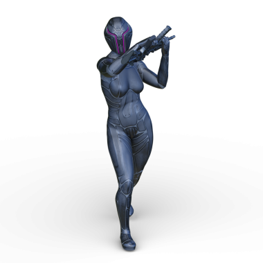 Dişi bir sayborgun 3D canlandırması