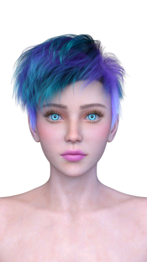 Bir kadının yüzünün 3 boyutlu görüntüsü.