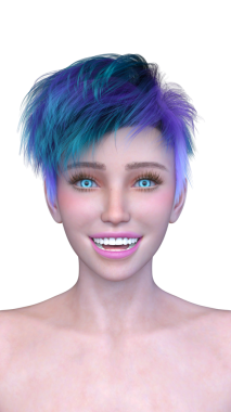 Bir kadının yüzünün 3 boyutlu görüntüsü.