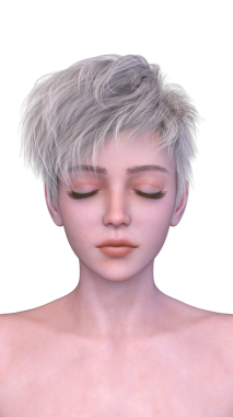 Bir kadının yüzünün 3 boyutlu görüntüsü.