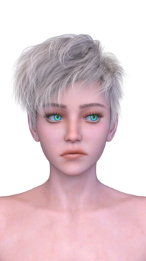 Bir kadının yüzünün 3 boyutlu görüntüsü.