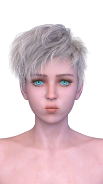 Bir kadının yüzünün 3 boyutlu görüntüsü.