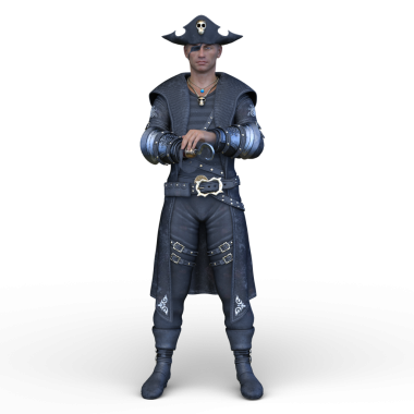 Bir korsanın 3 boyutlu canlandırması