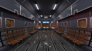 İçerideki uzay aracının 3B görüntülemesi